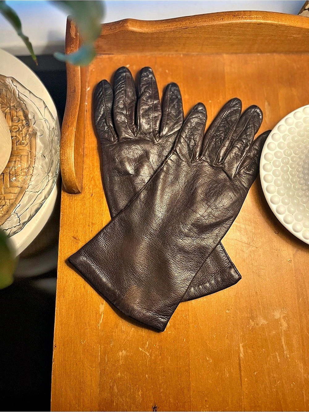 Leather Gloves in Brown